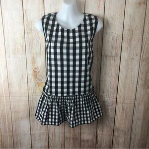 Black and White Checkered Sleeveless X-Large
